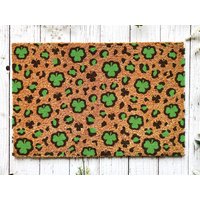 Kleeblatt Türmatte, Haustürmatte, St Patricks Coir Willkommensmatte, Willkommens-Türmatte, Willkommens-Türmatte von WelcomeIshDoormats