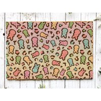 Ostern Türmatte, Leopard Home Doormatt, Hase Coir Willkommensmatte, Neues Zuhause Geschenk, Willkommens-Türmatte von WelcomeIshDoormats