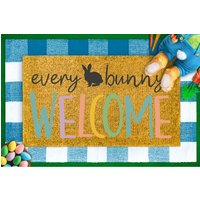 Türmatte Hase, Ostern Türmatte, Haustürmatte, Coir Willkommensmatte, Neues Zuhause Geschenk, Willkommenstürmatte von WelcomeIshDoormats