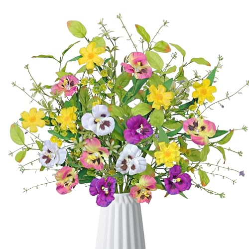 Weldomcor 3 Bündel Künstliche Blumen Balkon Kunstblumen wie echt Wetterfest Kunstpflanzen Außen Seidenblumen Blumenstrauß UV-beständig Gefälschte Blumen für Innen Außenbereich Balkonkasten (Rosa) von Weldomcor