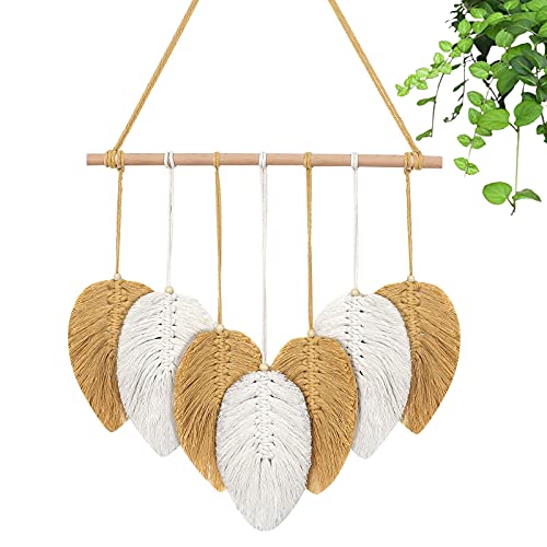Weldomcor Makramee Wandbehang Blatt Feder Tapisserie Boho Deko Chic Wanddekon Wandteppich Handgemacht Wohnungs dekorationen böhmischen Wohnzimmer Wohnung Schlafzimmer Hochzeit Dekor, Gelb Weldomcor Makramee Wandbehang Blatt Feder Tapisserie Boho Deko Chic Wanddekon Wandteppich Handgemacht Wohnungs dekorationen böhmischen Wohnzimmer Wohnung Schlafzimmer Hochzeit Dekor, Gelb von Weldomcor