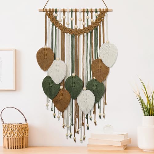 Weldomcor Wandbehang Boho Wandteppich Wanddeko Makramee Chic Gewebter Böhmische Tapisserie Dekor für Schlafzimmer Wohnung Wohnheim Dekoration (Braun) von Weldomcor