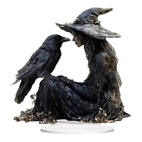 Halloween Tischschild 2D Acryl Halloween Hexen Tafelschilder Tischdekorationen Tischschild Mit Hexen Spooky Tisch Dekorationen Halloweens Ornamente Für Zuhause Schreibtisch Büro von Weldphur