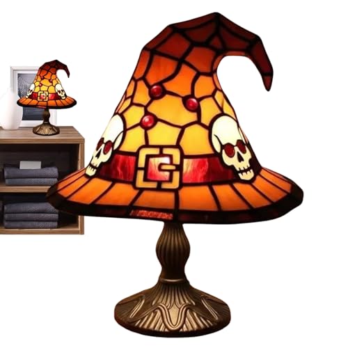 Weldphur Halloween-Lampe | Urlaub Hexenhut Nachtlicht | Kreative Halloween-Schreibtischlampe für Esstisch Balkon Küche Keller Schlafzimmer Bücherregal Schlafsaal Nachttisch Spukhaus von Weldphur