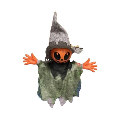 Weldphur Halloween-Vogelscheuche im Freien, gruselige, animierte Halloween-Vogelscheuche, batteriebetriebene, festliche gruselige Dekoration für Spukhaus, Innenparty, Rasen, Bauernhof, Garten von Weldphur