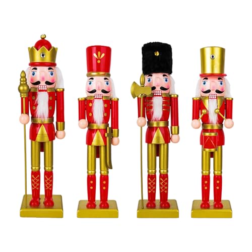 Weldphur Nussknacker-Figuren, hölzerner Nussknacker-Soldaten-Figur – Tischdekoration für Urlaub, drinnen und draußen, Festival, Wohnzimmer, Schreibtisch, Bar, Badezimmer, Eingangsbereich, Küche von Weldphur