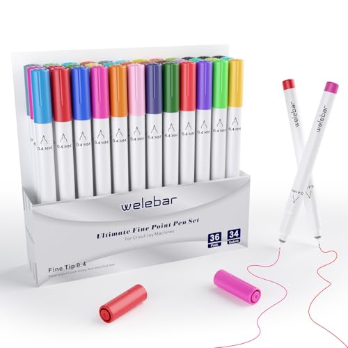 Welebar 0,4 Feinspitze Stifte für Cricut Joy/Joy Xtra, Set mit 36 Stück, Ultimative Feinspitze Stifte für Schreiben und Zeichnen & Basteln Welebar 0,4 Feinspitze Stifte für Cricut Joy/Joy Xtra, Set mit 36 Stück, Ultimative Feinspitze Stifte für Schreiben und Zeichnen & Basteln von Welebar