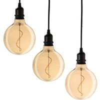 3er Set Glaskugel Glow gold mit Netzstecker von Weles