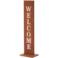 Amare Standschild Welcome 20 x 15 x 72 cm, rostfarben von Weles