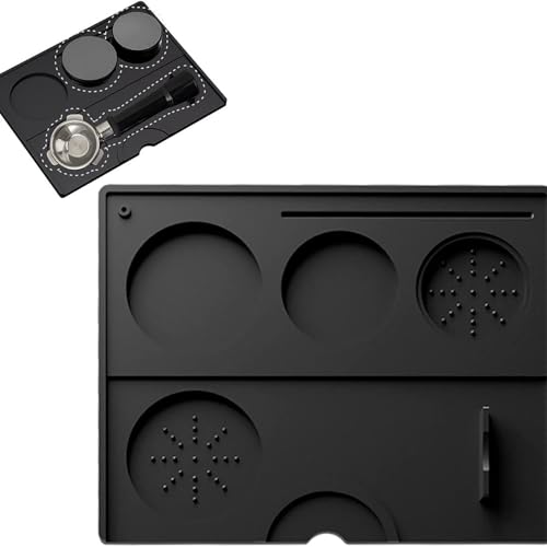 Welhammsae Silikon Espresso Stopfmatte, Espresso Tamper Matte, Anti-Rutsch Kaffee Tamp Matte Barista Zubehör, Wasserdicht, Hitzebeständiges Stopfkissen und Tamp-Station von Welhammsae