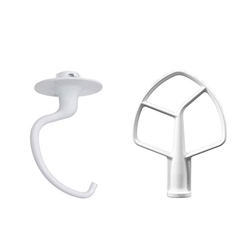 Original Zubehör Knethaken K5ADH und Flachrührer K5AB für KitchenAid Küchenmaschinen KPM5, KSM50, K5 Heavy Duty von Welikekitchen