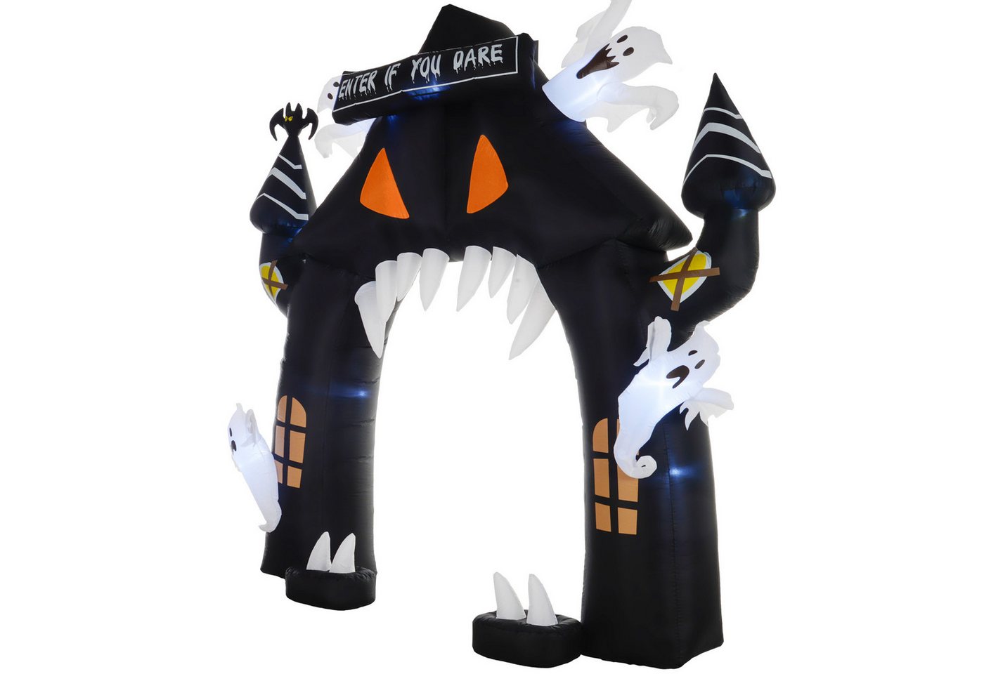 Welikera Dekoobjekt Aufblasbarer Halloween-Torbogen, 4 Geister, LED-Lichter, wasserdicht von Welikera