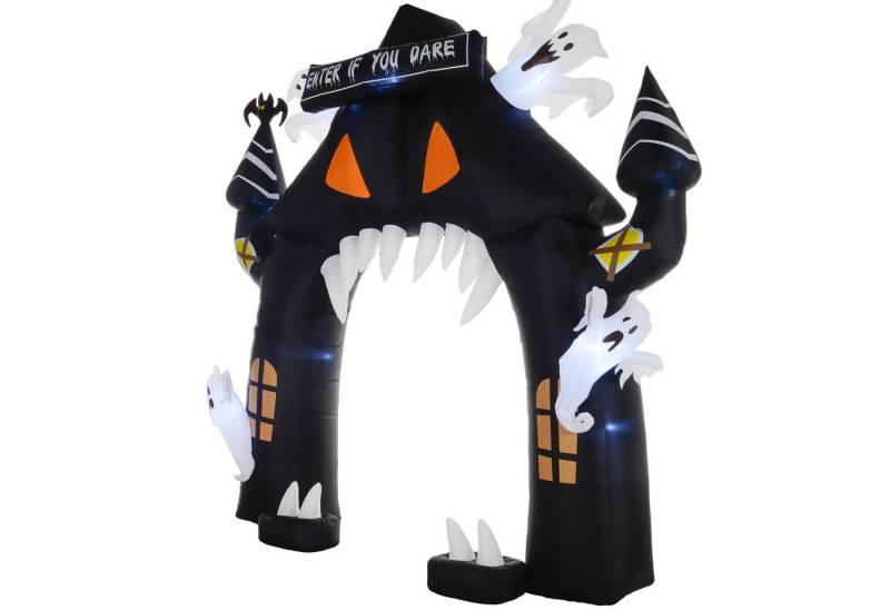 Welikera Dekoobjekt Aufblasbarer Halloween-Torbogen, 4 Geister, LED-Lichter, wasserdicht von Welikera