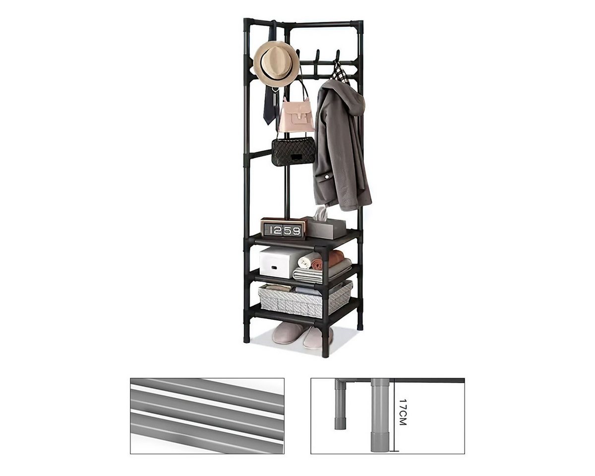 Welikera Garderobenständer 2 In 1 Eck-Garderobe, mit Abgestuftem Regal, 45*45*180cm von Welikera