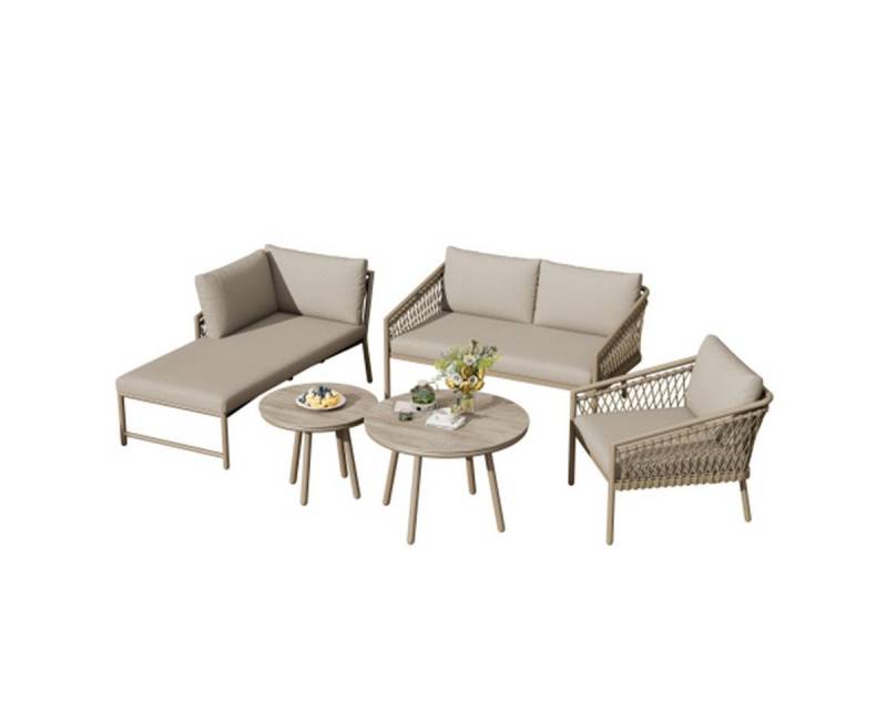 Welikera Gartenlounge-Set Seil Gartenmöbel Set Inklusive Aller Sitz Rückenkissen von Welikera