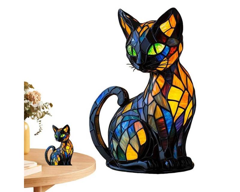 Welikera LED Dekolicht LED Katzenlampe aus Harz Nachttischlampe mit USB-Anschluss von Welikera