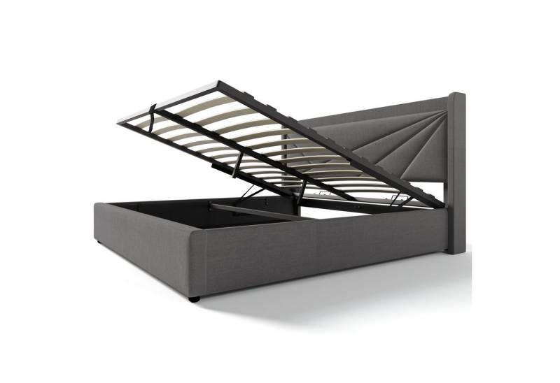 Welikera Polsterbett Einzelbett/Doppelbett Stauraum Bettkasten,Stauraumbetten Bettgestell, 90/140/160/180x200cm,4 Größen verfügbar,Ohne Matratze von Welikera