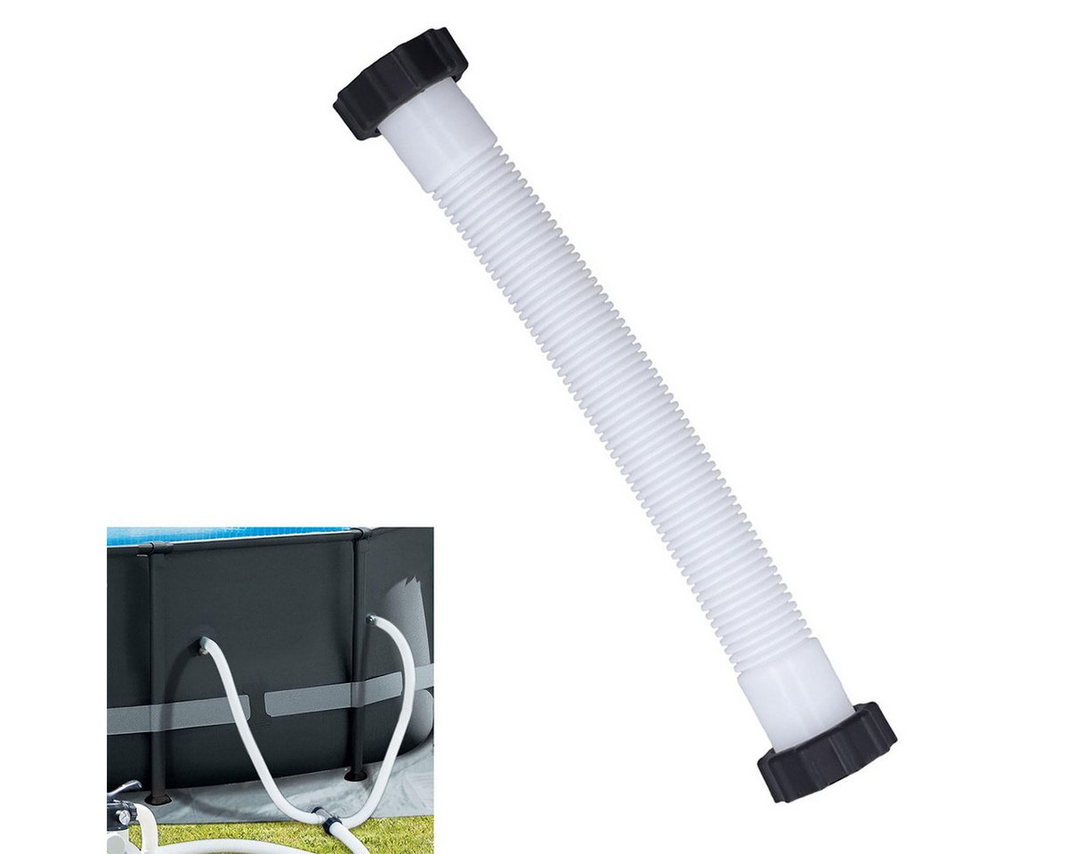 Welikera Poolschlauch Poolpumpenschlauch 40 cm, Ø 3,8 cm mit Muttern, passend für Intex von Welikera