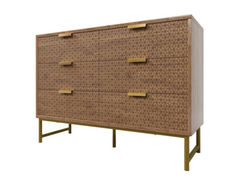 Welikera Schubkastenkommode Kommode, Sideboard mit Metallgriffen 6 Schubladen, kippsicher von Welikera