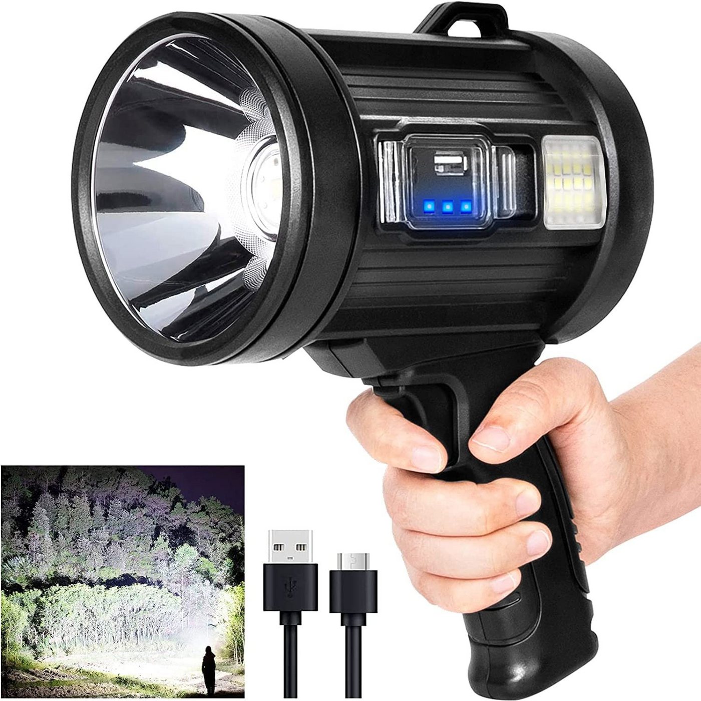 Welikera Taschenlampe Handtaschenlampe, LED-Strahler mit COB-Licht und Solarpanel von Welikera