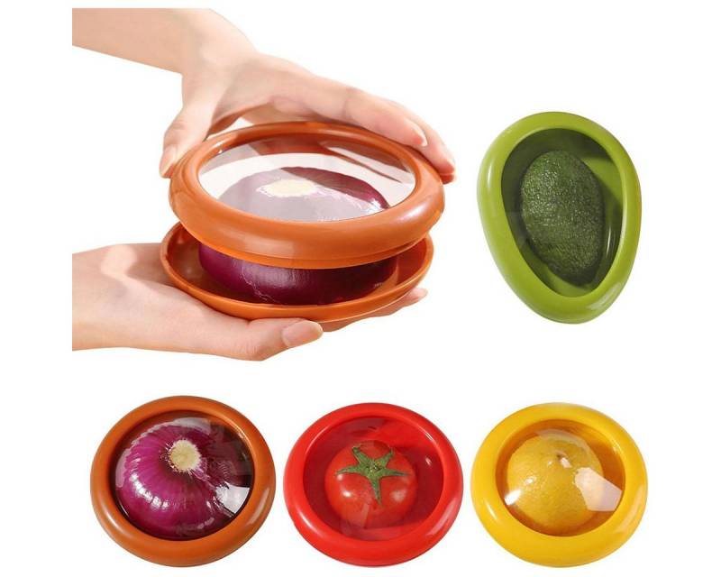 Welikera Vorratsdose 4pcs Luftdichter Lebensmittelbehälter,Obst-Gemüse-Sparer, (Set, 4-tlg., 4-teiliges Set), BPA-frei,geeignet für Zitrone/Tomate/Avocado von Welikera