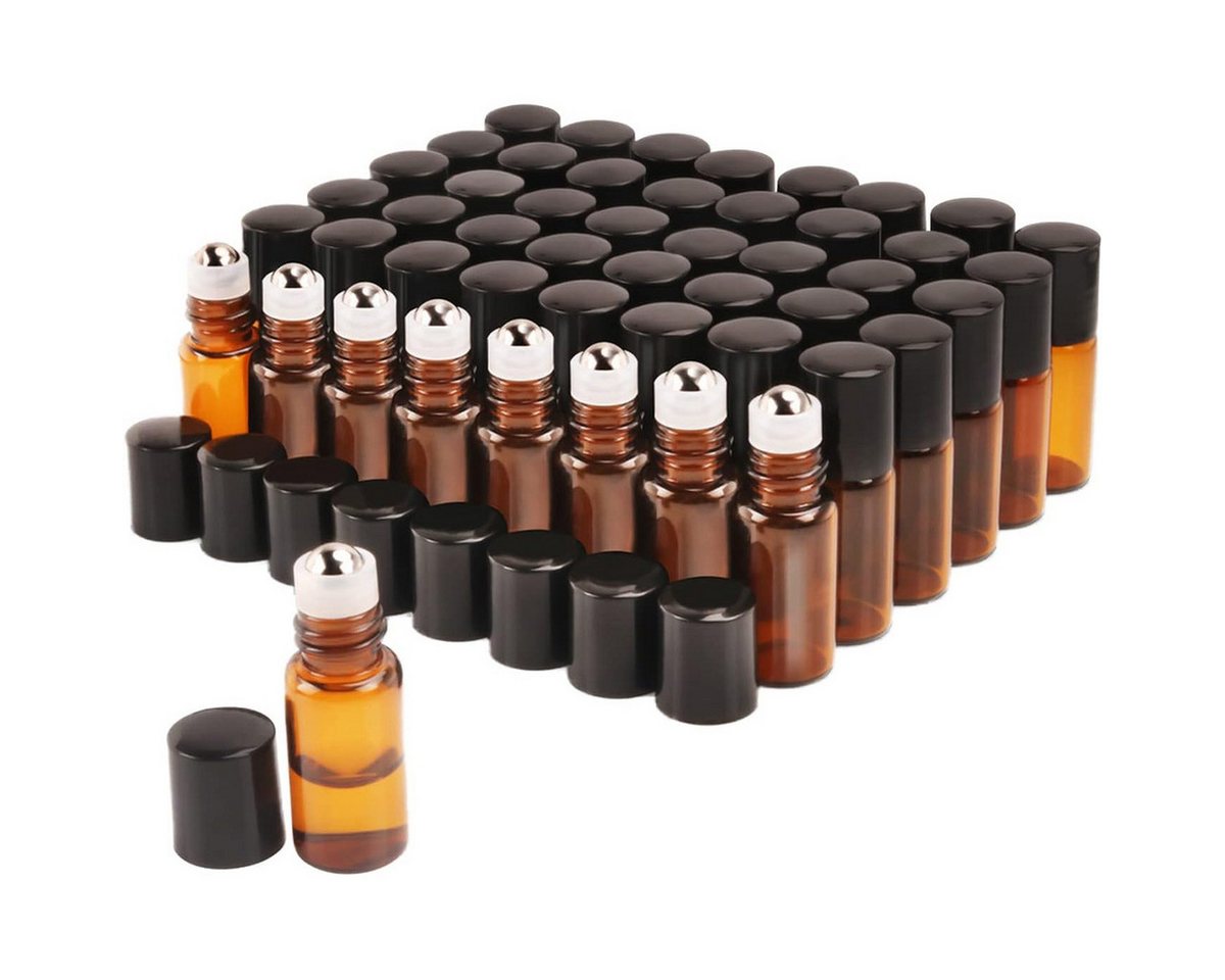 Welikera Vorratsglas 50 Stück 2ml Roll On Flasche leer,nachfüllbar Rollon Flaschen für Öle, (50-tlg), Glasflaschen,UV-Schutz, für Reisen & Schönheitspflege von Welikera