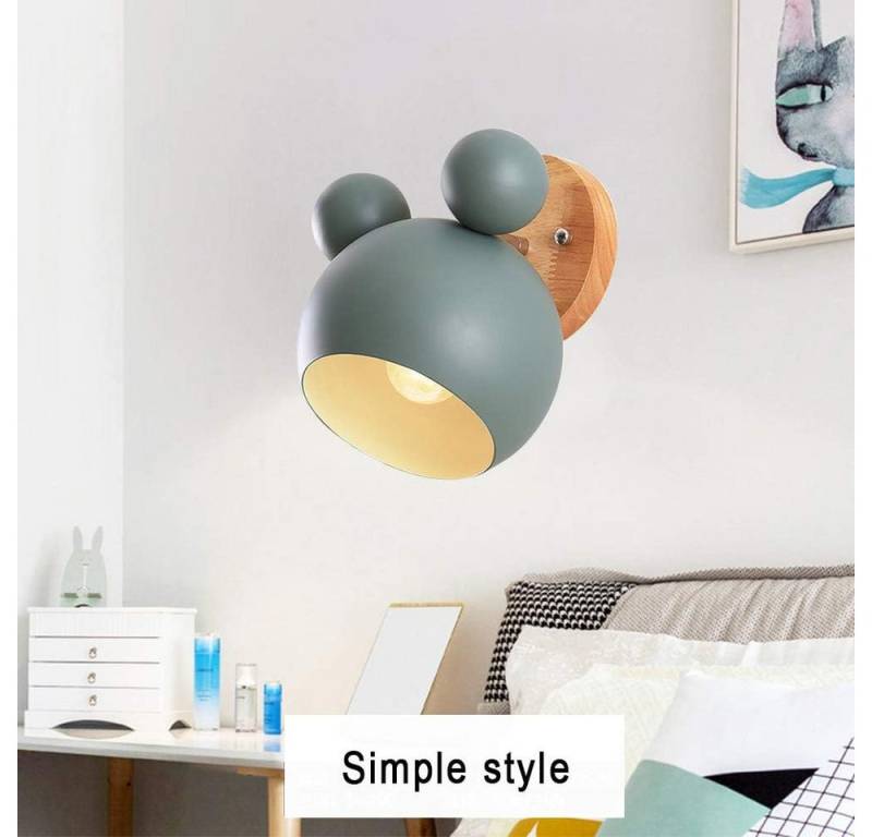 Welikera Wandleuchte Wandlampe,E27 Kinder Nachttischlampe,Verstellbar Wandleuchte,Holz von Welikera