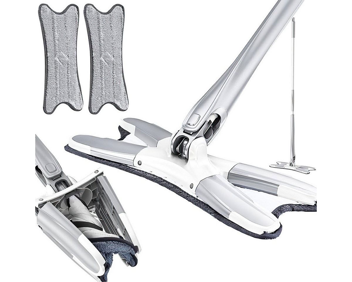 Welikera Wischmopp Bodenwischer, X-förmiger großer Flachwischer, 360° schwenkbares, Bodenwischer-Set mit 2 wiederverwendbaren Mikrofaser-Mop-Pads Welikera Wischmopp Bodenwischer, X-förmiger großer Flachwischer, 360° schwenkbares, Bodenwischer-Set mit 2 wiederverwendbaren Mikrofaser-Mop-Pads von Welikera