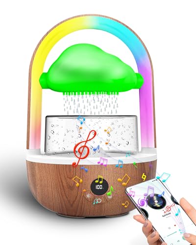 Regenwolken Luftbefeuchter Mit Regenbogenlicht, Weljoy Humidifier Mit Bluetooth-Verbindung Exklusive APP, Humidifier mit 3 Modi & 7 Farben LED-Lichtern, Wassertropfen Sound Für Schlafen/Entspannung Regenwolken Luftbefeuchter Mit Regenbogenlicht, Weljoy Humidifier Mit Bluetooth-Verbindung Exklusive APP, Humidifier mit 3 Modi & 7 Farben LED-Lichtern, Wassertropfen Sound Für Schlafen/Entspannung von Weljoy