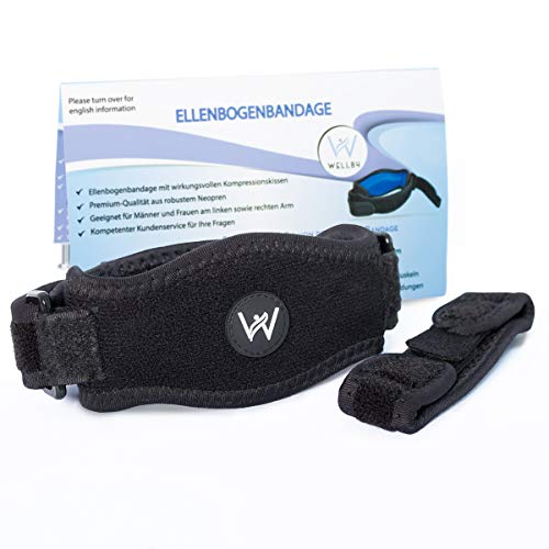 Ellenbogenspange, epipoint, unterarm bandage, ellenbogenbandage inkl. E-Book, Unisize, Schwarz von WELL B4