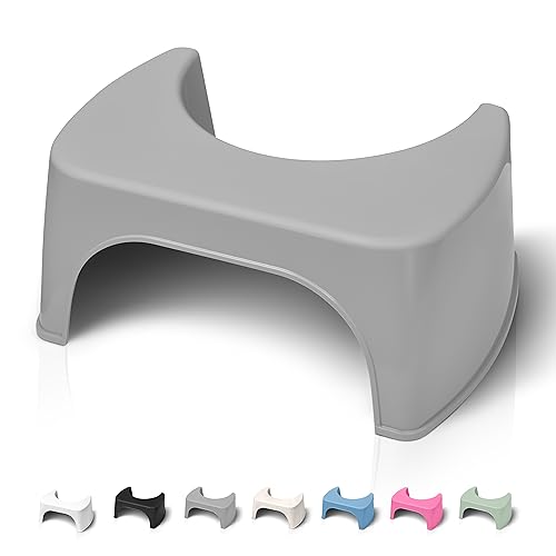 Well Care Toilettenhocker Grau - WC Hocker fur Erwachsene - Klohocker Made in France - Hergestellt aus Recyceltem Kunststoff - Ermöglicht hockende Position Anti-Verstopfung - Squatty Kackhocker von Well Care