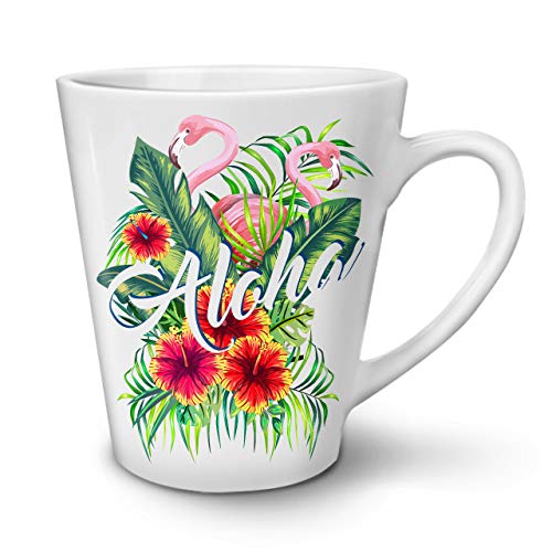 Hawaii Aloha Flamingo Latte BecherStimmung Kaffeetasse - Komfortabler Griff, Zweiseitiger Druck, robuste Keramik von Wellcoda von Wellcoda