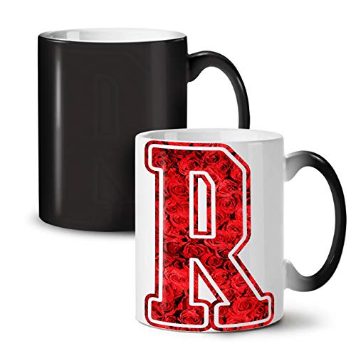 Wellcoda Brief R Rose Mode Farbwechselbecher, rot Tasse - Großer, Easy-Grip-Griff, Wärmeaktiviert, Ideal für Kaffee- und Teetrinker von Wellcoda