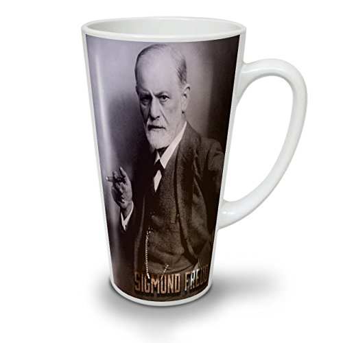 Wellcoda Sigmund Freud Latte BecherPsychoanalyse Kaffeetasse - Komfortabler Griff, Zweiseitiger Druck, robuste Keramik von Wellcoda