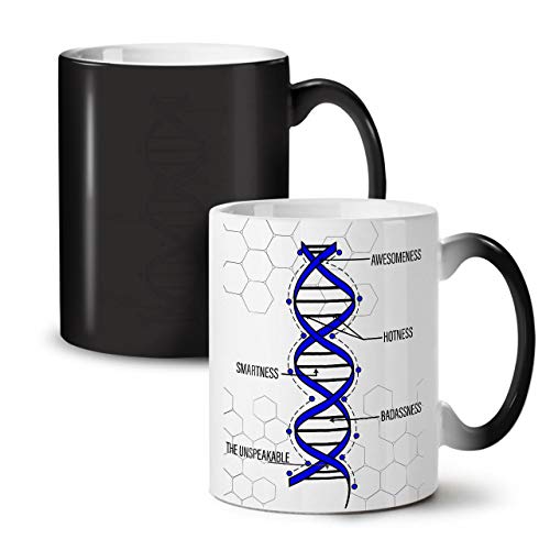 Wellcoda genetisch Narzissmus Farbwechselbecher, Mensch DNA Tasse - Großer, Easy-Grip-Griff, Wärmeaktiviert, Ideal für Kaffee- und Teetrinker von Wellcoda