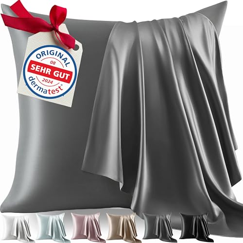Welldora Kissenbezug 100% Seide 60x60 | Hohes Gewicht: 22 Momme, ideal für Haut und Haar | Höchste Güteklasse 6A | Oeko-Tex zert. in der Schweiz | Seidenkissenbezug Silk Pillowcase Schiefergrau Welldora Kissenbezug 100% Seide 60x60 | Hohes Gewicht: 22 Momme, ideal für Haut und Haar | Höchste Güteklasse 6A | Oeko-Tex zert. in der Schweiz | Seidenkissenbezug Silk Pillowcase Schiefergrau von Welldora
