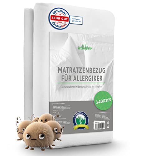 Welldora ǀ Premium Milbenbezug Matratzen 140x200x20 ǀ Fachärztlich getesteter Allergiker Matratzenschoner ǀ Anti Milben Encasing mit Reissverschluss ǀ Allergiker Bettwäsche von Welldora