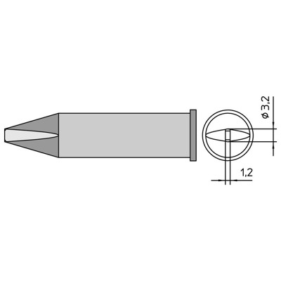 Lötspitze Typ XHT Meißelform, XHT C/3,2 x 1,2mm, gerade von Weller