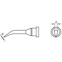 Weller - LT-1SLX Lötspitze Rundform, lang, gebogen Spitzen-Größe 0.4 mm Spitzen-Länge 22 mm Inhalt 1 s von Weller