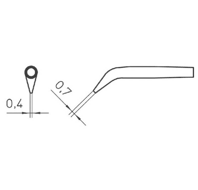 Weller Lötfitting Weller RTW2 Lötspitze Rundform, abgeschrägt 45° Spitzen-Größe 0.7 mm, (RTW2) von Weller