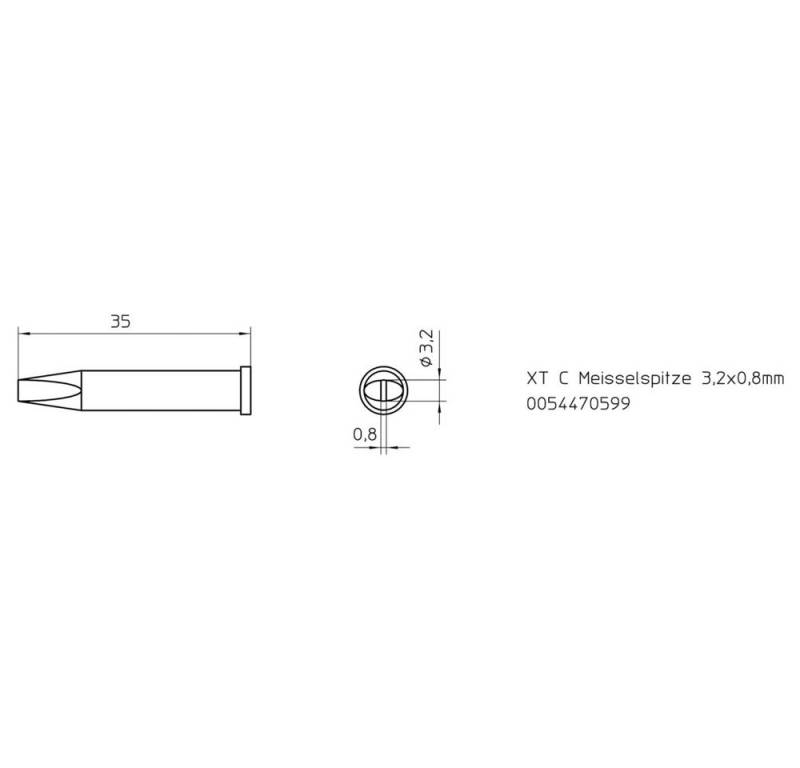 Weller Lötfitting Weller XT-C Lötspitze Meißelform Spitzen-Größe 3.2 mm Inhalt 1 St., (XT-C) von Weller