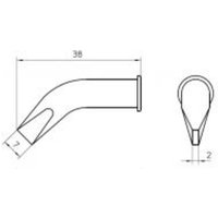 Weller - Lötspitze Serie lht, Meißelform, lht EX/7,0 x 2,0 mm, gebogen von Weller