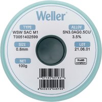 Weller - T0051402599 Lötzinn, bleifrei Spule, bleifrei Sn3,0Ag0,5Cu 100 g 0.8 mm von Weller