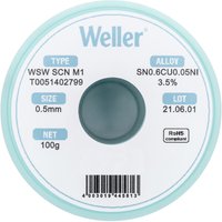 Weller T0051402799 Lötzinn, bleifrei bleifrei, Spule Sn0,6Cu0,05Ni 100 g 0.50 mm von Weller