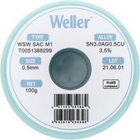 Weller WSW SAC M1 Lötzinn, bleifrei Spule Sn3,0Ag0,5Cu 100 g 0.5 mm von Weller