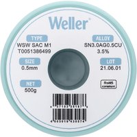 Wsw sac M1 Lötzinn, bleifrei Spule Sn3,0Ag0,5Cu 500 g 0.5 mm - Weller von Weller