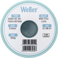 Wsw sc M1 Lötzinn, bleifrei Spule Sn0,7Cu 500 g 0.5 mm - Weller von Weller