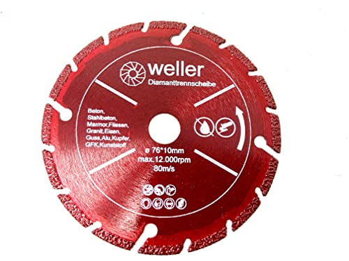 WELLERWERKZEUGE | Profi Multi Diamant Sägeblatt Trennscheibe passend für BOSCH GWS 10,8 12 12V 76 V-EC Akku Winkelschleifer Kunststoff Aluminium Holz Stein Marmor Fliesen von Wellerwerkzeuge