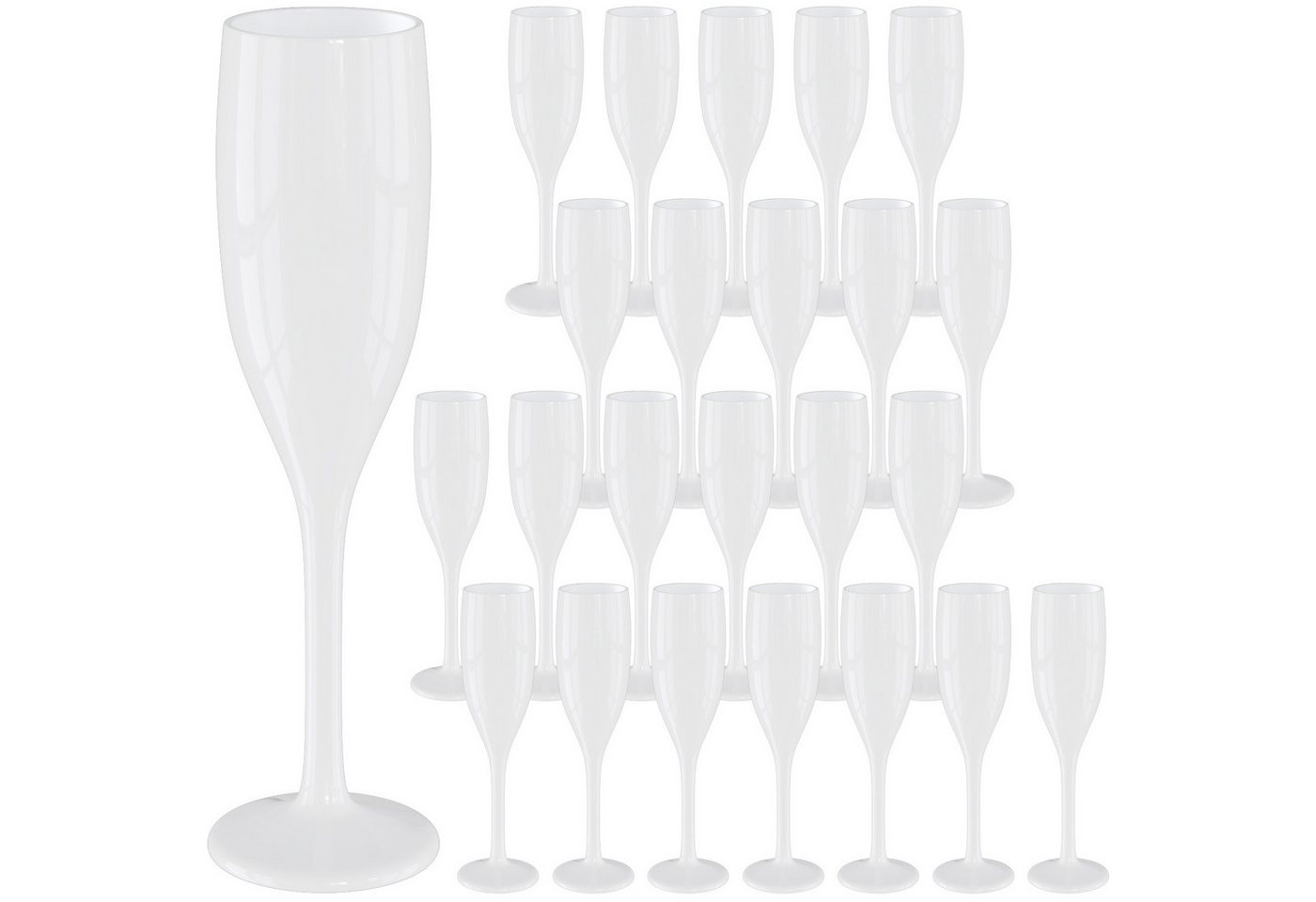 Wellgro Glas Sektgläser Set 150 ml Kunststoff weiß von Wellgro