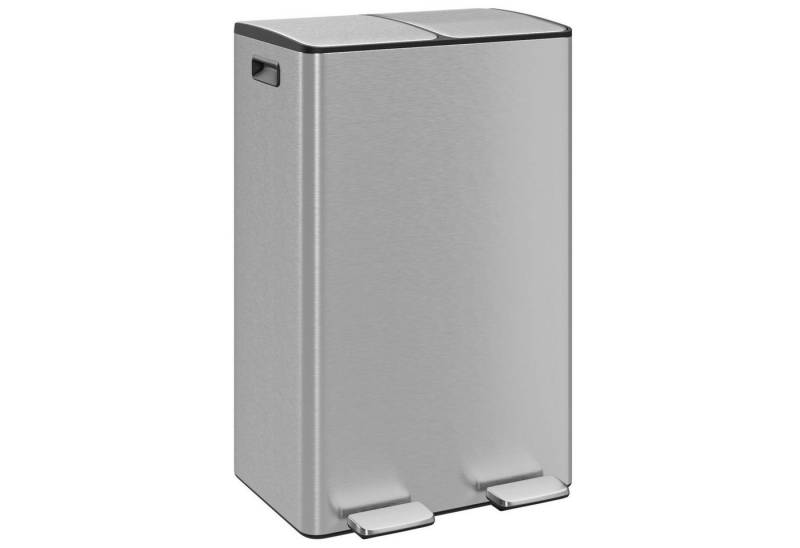 Wellgro Mülleimer Edelstahl Tretmülleimer 2x30L Fußpedale Absenkautomatik von Wellgro